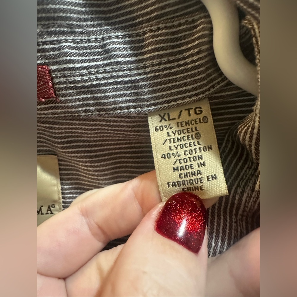 Tommy Bahama Jeans Striped Button Down Shirt‎ XL Tencel - Picture 5 of 7